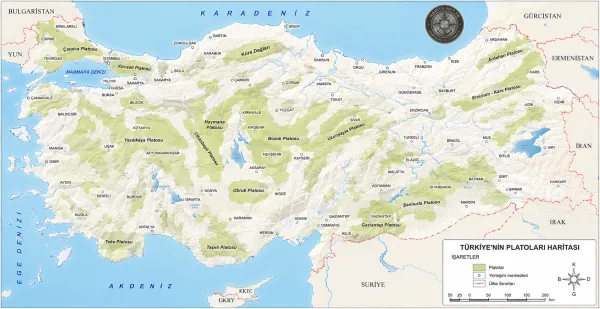 Türkiye Platoları Haritası